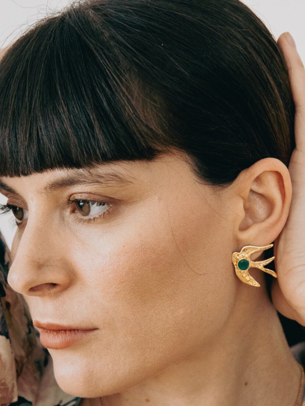 Handmade Sculptural Jewelry, Nature Inspired Design with Colored Stone Details
